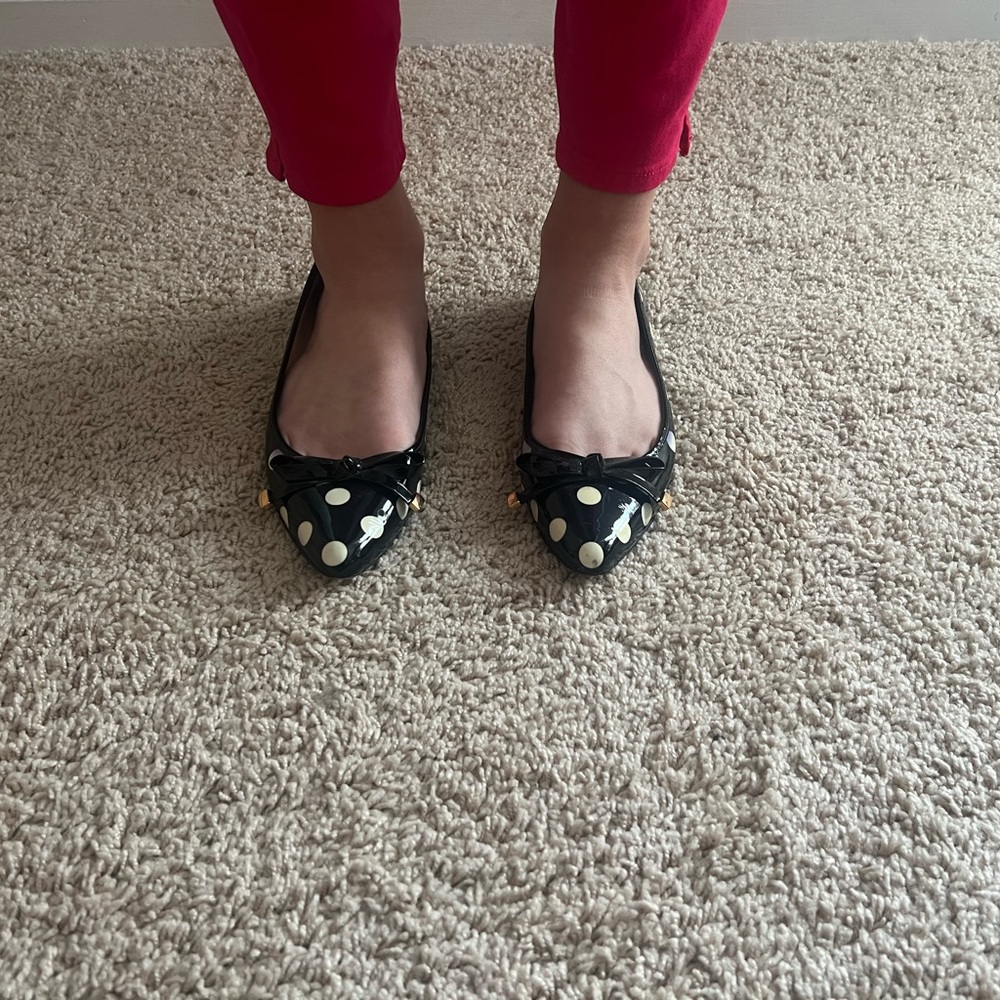 Kate spade polka dot flats with bow